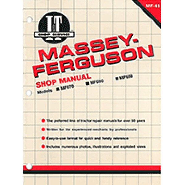 Aftermarket I&T Shop Manual MF-41 Shop Manual Fits Massey Ferguson 670 690 698 MAR60-0027 - main